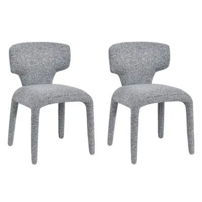 Immagine prodotto di Duhome sedia da pranzo set di 2 sedie da cucina rivestimento completo in tessuto bouclé sedia da pranzo per sala da pranzo cucina soggiorno camera da letto, grigio