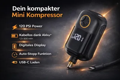 Produktbild von Yourscooter Mini Kompressor, 10 Bar für E-Scooter und Motorrad