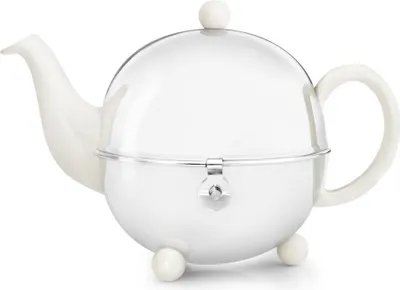 Produktbild von Bredemeijer Keramik-Teekanne mit Edelstahlmantel Cosy® 0,9L crèmeweiβ