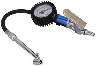 Immagine prodotto di Pompa manuale con manometro e gonfiatore - Pompa universale con attacco rapido - Manometro - Pompa universale con accessori