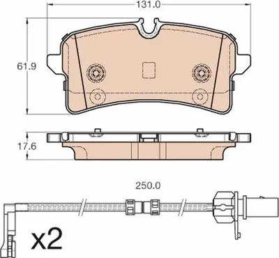 Produktbild von TRW Bremsbeläge Satz Hinten für AUDI A8 (4H2, 4H8, 4HC, 4HL) GDB1975