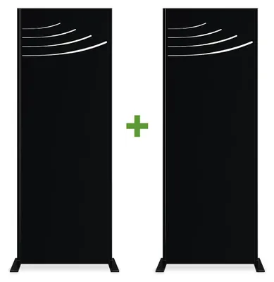 Produktbild von Set mit 2 Dekorplatten VELETA Schwarz H.160cm mit Mustern auf der Oberseite