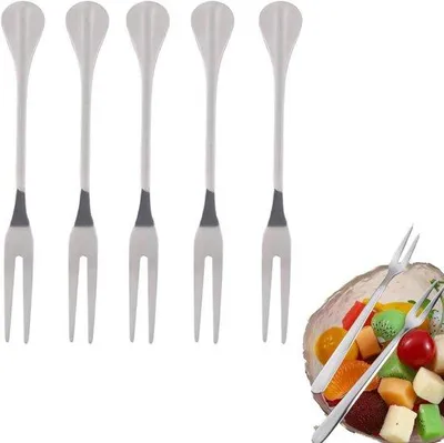 Produktbild von Set aus 10 Edelstahl Probestäbchen - 4,7 Zoll - Kleine Stäbchen für Früchte - Ideal für zu Hause und Hotel