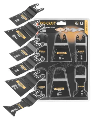 Image de Lot de 6 lames de scie universelles Procraft MB6 pour outils multifonctions oscillants