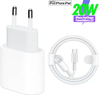 Produktbild von USB C Adapter für iPhone 14 13 12 11 Xs 20W Netzteil mit USB-C zu lightning Kabel 1.5 Meter