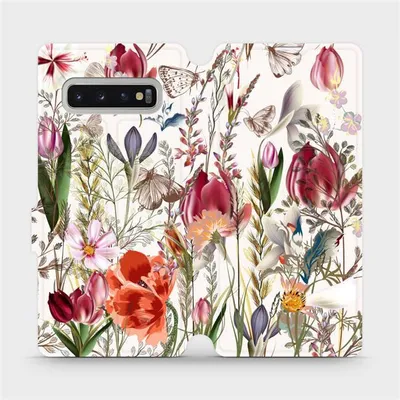 Image de Housse avec rabat pour Galaxy S10 Plus, Mobiwear Book, bouquet de fleurs