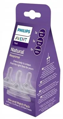 Imagen del producto de Tetina para biberón Philips Avent Natural Response, modelo SCY960/03, con 3 niveles de flujo