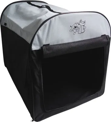 Image de Boîte de transport pour animaux 70cm Sac de transport Boîte pour chats Boîte pour chiens Boîte pour petits animaux Boîte de voyage, couleur:noir/gris