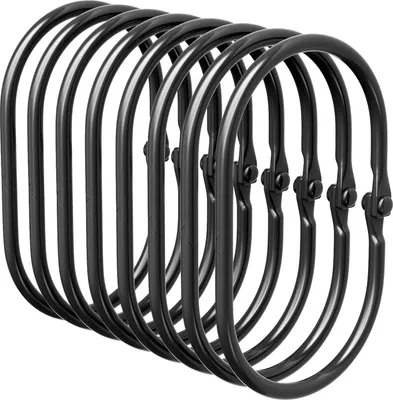 Produktbild von 30 Stück Duschvorhangringe, Duschvorhanghaken, schwarze, rostfreie Duschvorhanghaken und -ringe, Metallhaken für Duschvorhangstangen