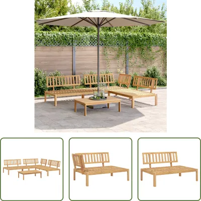 Produktbild von The Living Store 4-tlg. Garten-Sofagarnitur aus Paletten Massivholz Akazie