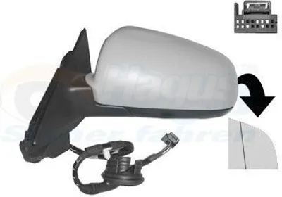 Produktbild von VAN WEZEL 0332807 Außenspiegel Seitenspiegel Links für AUDI A3 Schrägheck (8P1) Asphärisch Beheizt Grundiert