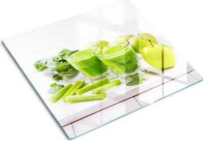 Produktbild von Tulup Glas Herdabdeckplatte Glaskeramikkochfeld-Abdeckung Spritzschutz Glasabdeckplatte Kochplattenabdeckung und Schneidebrett - Einteilig - 60x52 cm Grünes Cocktail