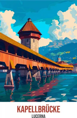 Obrázok produktu pre Plagát 30x45 cm Kapellbrücke