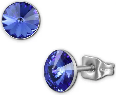 Produktbild von Amello Edelstahl Ohrstecker Damen Zirkonia Ohrringe silber blau rund ESOS11B