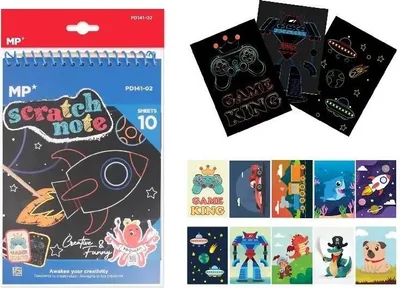 Zdjęcie produktu dla Zdrapywanka kosmos 10 arkuszy MIX