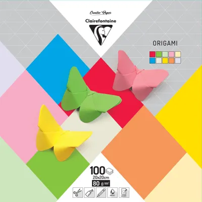 Produktbild von Clairefontaine Origamipapier 20x20cm 80g 10Farb