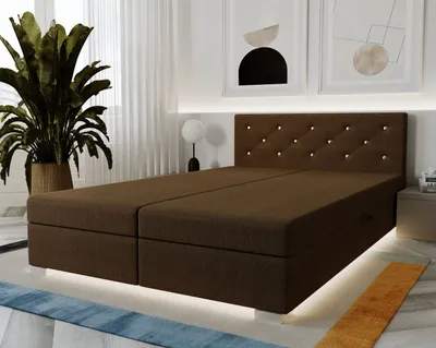 Produktbild von Doppelbett mit Polsterung 140x195 FREDERIKA 1 - dunkelbraun