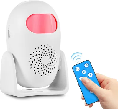 Produktbild von Drahtloser Bewegungsmelder-Alarm für Zuhause, Fernbedienung, 24 Stimmen, 4 Lautstärkestufen (1 Sensor + 1 Fernbedienung)