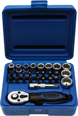 Produktbild von Multi Steckschlüsselsatz MINI Knarrenkasten Nusskasten Bit 1/4"-Antrieb 28 tlg.