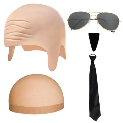 Produktbild von Latex Glatze Maske Set 5 PCS für Karneval Halloween, Herren Damen Kostüm Zubehör