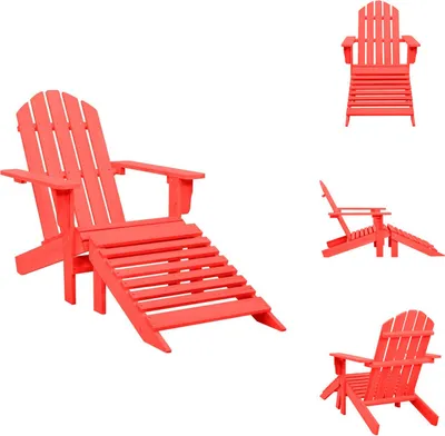 Immagine prodotto di vidaXL Sedia da giardino Adirondack con poggiapiedi in legno massiccio di abete rosso - Sedie da giardino