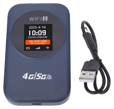Produktbild von Tragbarer 4G-WLAN-Router mit 300 Mbit/s und 2,4 G-Zeitanzeige, mobiler Hotspot-WLAN-Router mit SIM-Kartensteckplatz für unterwegs