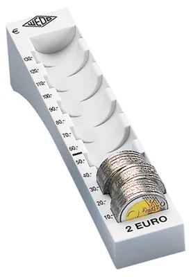 Obrázok produktu pre Držiak na mince pre 65 mincí, plastový, svetlosivý