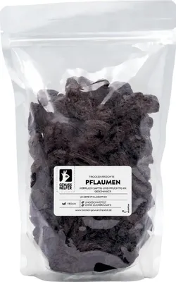 Produktbild von Pflaumen getrocknet, ganz, ohne Stein, Backpflaumen ohne Zuckerzusatz & ungeschwefelt, 1kg