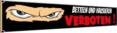 Produktbild von vianmo Holzschild 10x46 cm Betteln und Hausieren verboten