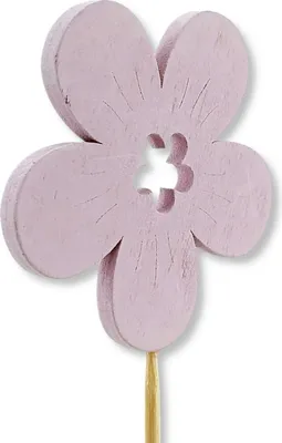 Produktbild von Holz Blumen-Stecker Blüte lila 7 x 36cm Dekostecker Blumenstab Blumenstab Holzstecker