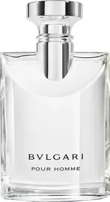 A clear studio shot of a Bvlgari Pour Homme Eau de Toilette bottle.
