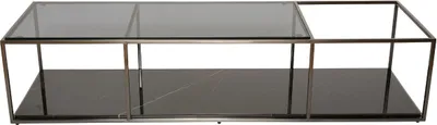 Zdjęcie produktu dla Szklany stolik kawowy, 140 cm długości x 40 cm wysokości - BALTHAZAR