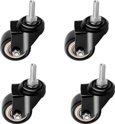 Produktbild von S-POLYTEC 40mm Lenkrolle, Möbelrollen, Transportrollen mit Gewindestift M8, höhenverstellbar mit Bremse (40mm ohne Bremse, 4)