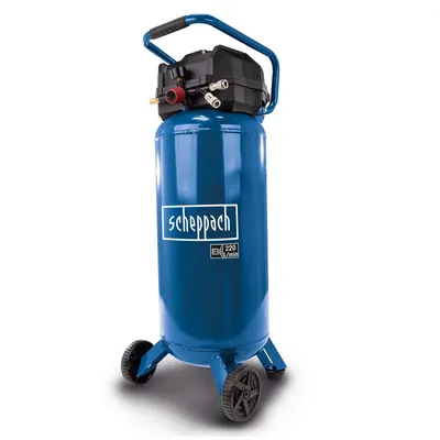 Produktbild von Scheppach Druckluft Kompressor stehend HC51V | 1500W | 10bar | 50L Kessel | Ansaugleistung 220 l/min | ölfrei/wartungsarm | 2x Schlauchkupplung