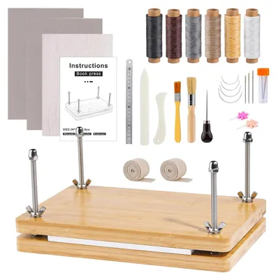 Buchpresse aus Holz, Buchbinderset, 30 x 19,2 cm, DIY