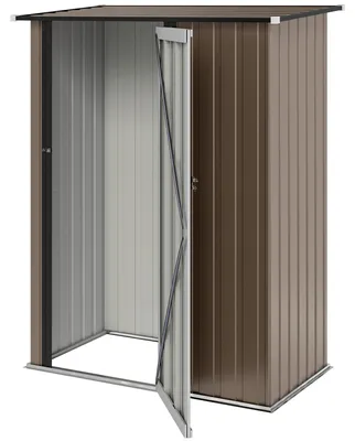 Produktbild von Outsunny Metall Gerätehaus 1,07 m² 142 x 86 x 189 cm Geräteschuppen Braun