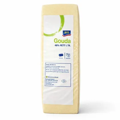 Produktbild von ARO Gouda Käseblock ca. 3 kg – 48 % Fett i.Tr. | Ideal für Pasta, Pizza, Brot