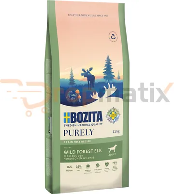 Produktbild von Bozita Dog Purely Adult Elch Grain Free Hundetrockenfutter 11 kg