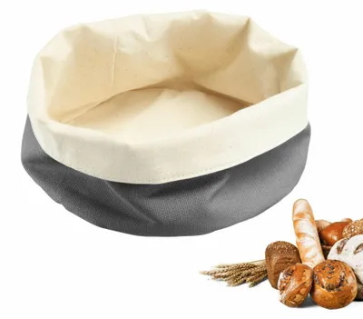 Produktbild von Westmark Brottasche, rund, ø 20 x 12 cm, anthrazit/beige 6814227A