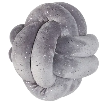 Immagine prodotto di Cuscino in velluto annodato con glitter 20 x 20 cm grigio MALNI