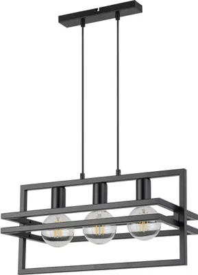Zdjęcie produktu dla Lampa wisząca dekoracyjna loftowa potrójna industrialna czarna Merci 3xE27 15W Sigma Lighting