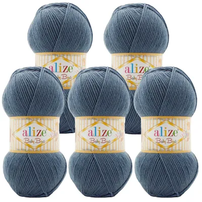 500g Alize Baby Best stahlblau