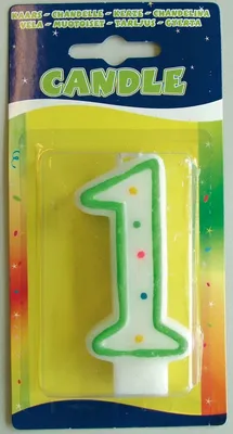 Produktbild von Zahlenkerze für die Geburtstagsdekoration Zahl 1