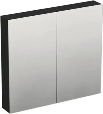Produktbild von Jungborn Spiegelschrank TRENTA 80 x 14,4 x 72 cm schwarz zu U129 matt 2-türig IP 44