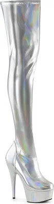 Produktbild von DELIGHT-3000HWR Damen Boots von Pleaser, Silber  , EU 38, US 8