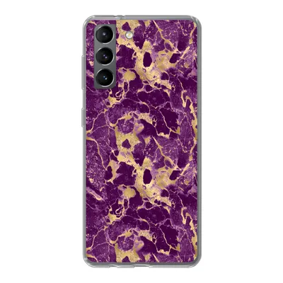 Produktbild von MuchoWow® Handyhülle Schutzhülle Hülle für Samsung Galaxy S21 Gold - Luxus - Marmor - Muster Silikon Softcase Handy Hülle - Softcase