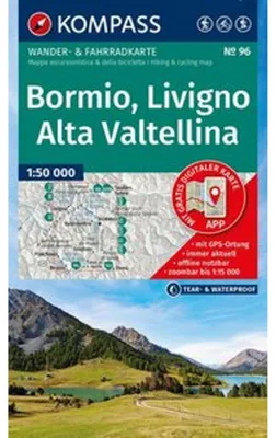 Produktbild von KOMPASS Wanderkarte 96 Bormio, Livigno, Alta Valtellina 1:50.000