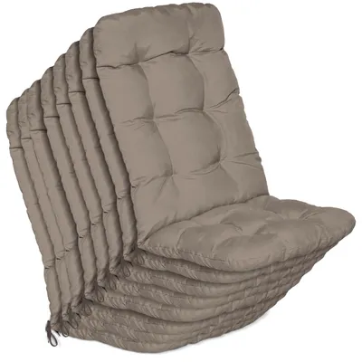Produktbild von Beautissu 8er Set Hochlehner Auflagen Flair HL, 120x50x8cm, Taupe