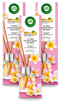 Zdjęcie produktu dla 3 sztuki zapachowych patyczków Air Wick, zapach "Delikatny Frangipani" - 40 ml - zestaw ekonomiczny