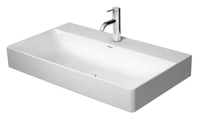 Produktbild von Duravit Waschtisch DURASQUARE ohne Überlauf, mit Hahnlochbank, geschliffen, 800 x 470 mm ohne Hahnloch weiß